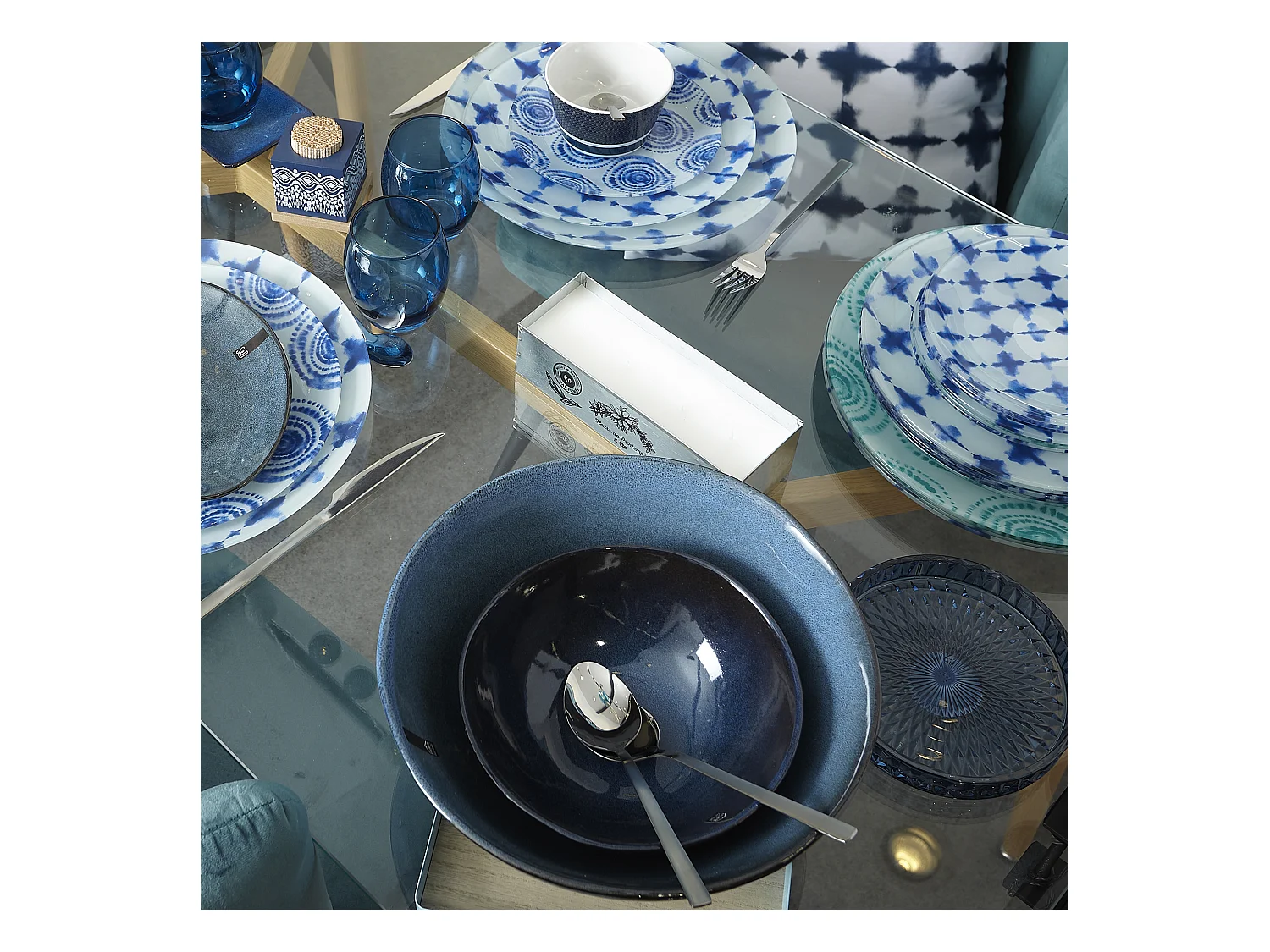 Bol 80cl D19.5cm H7cm Au Gres Du Temps Bleu Bleu