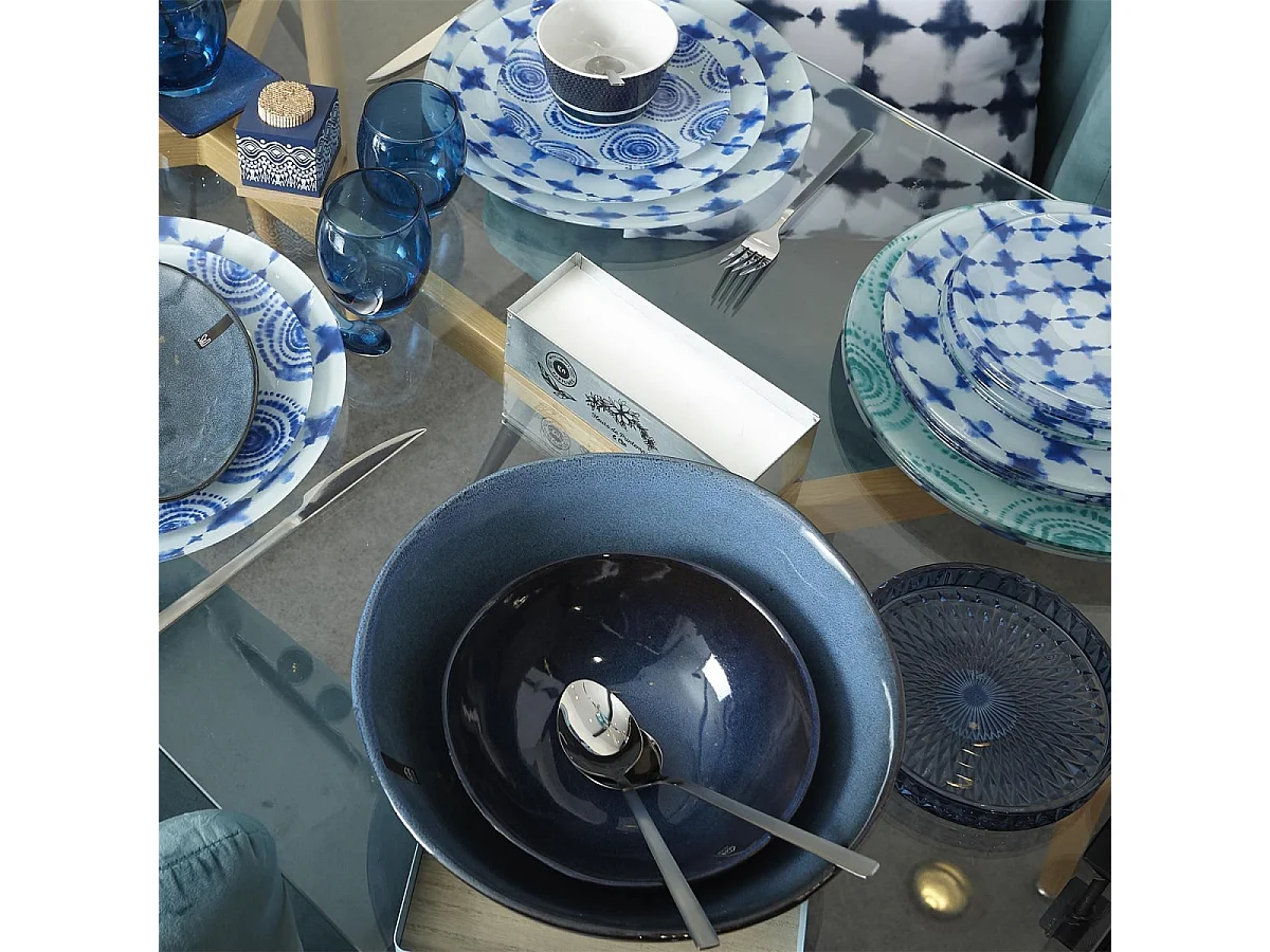 Bol 80cl D19.5cm H7cm Au Gres Du Temps Bleu Bleu