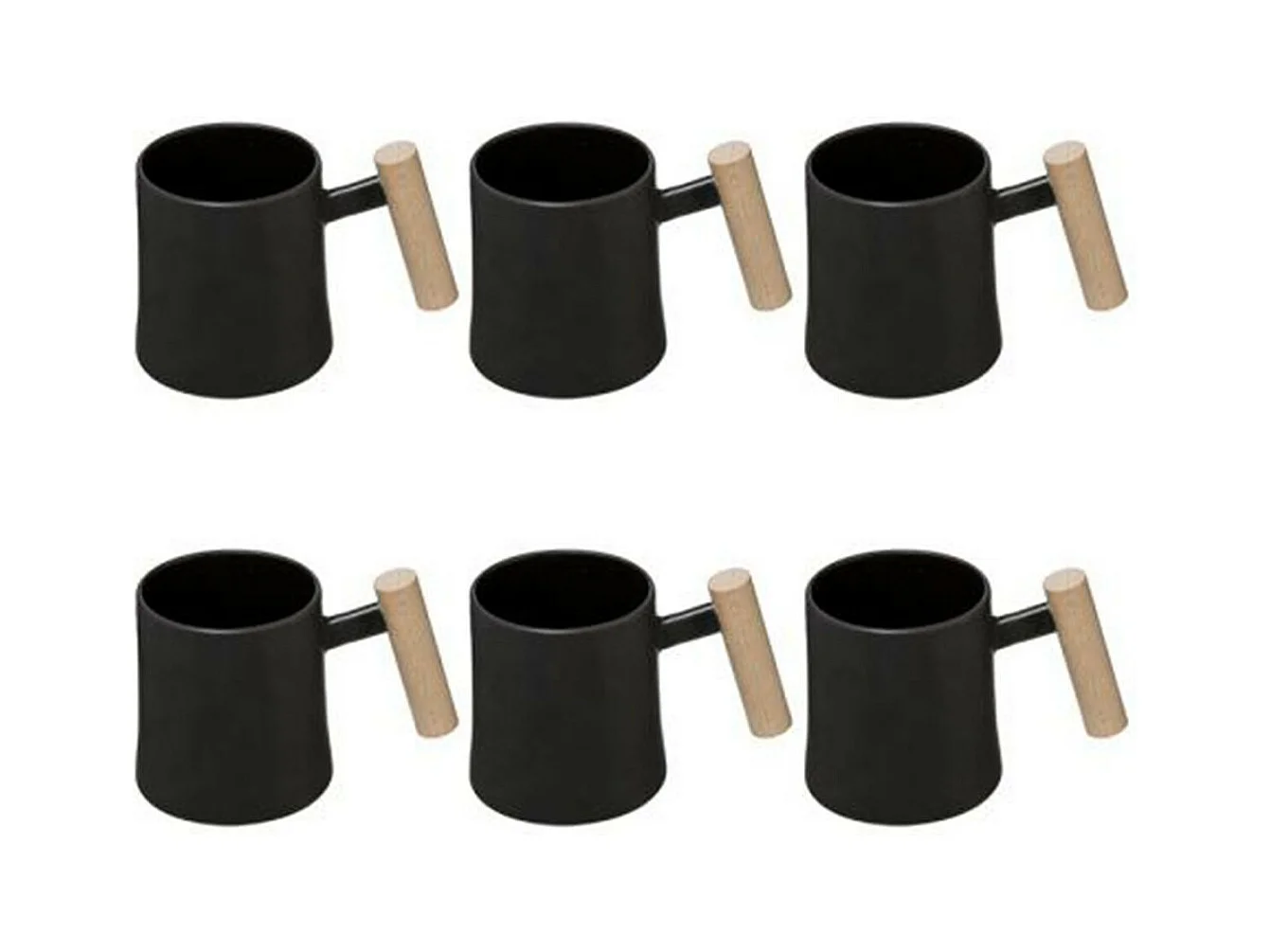 Lot de 6 Mugs Design "Tribecart" 37cl Noir