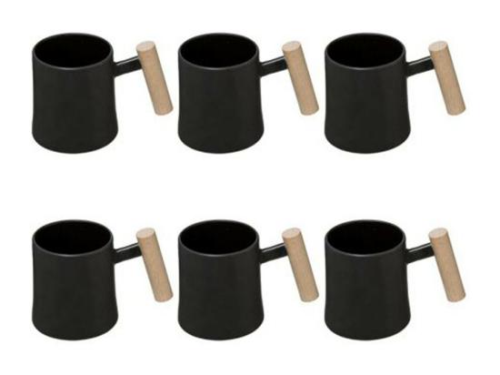 vente unique Lot de 6 Mugs Design "Tribecart" 37cl Noir