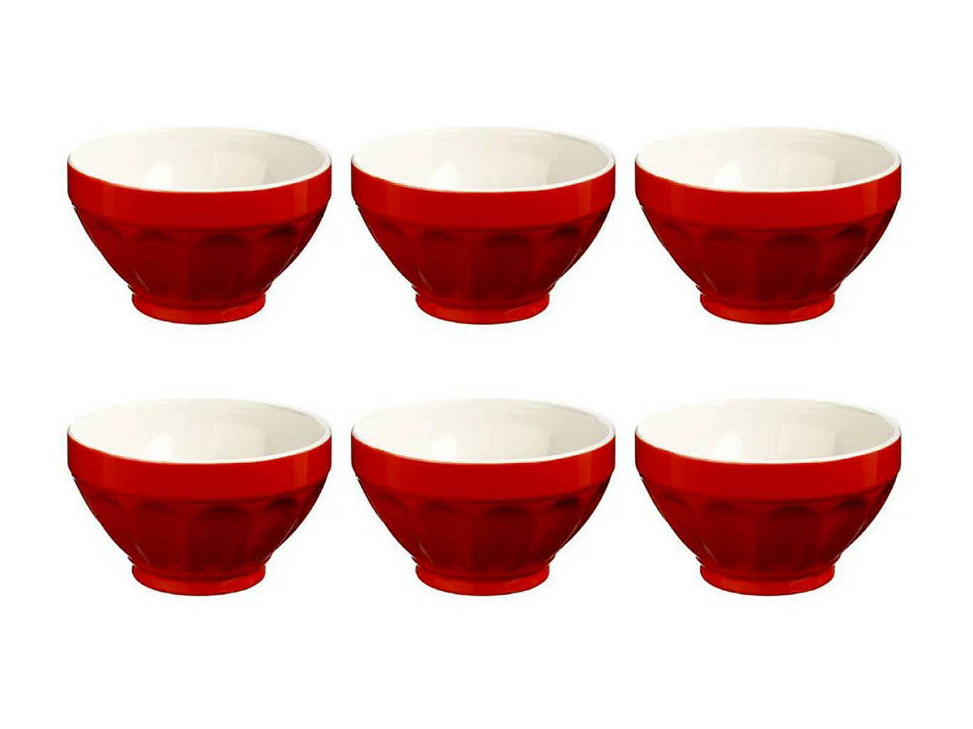 Lot de 6 Bols "Colorama" 60cl Rouge