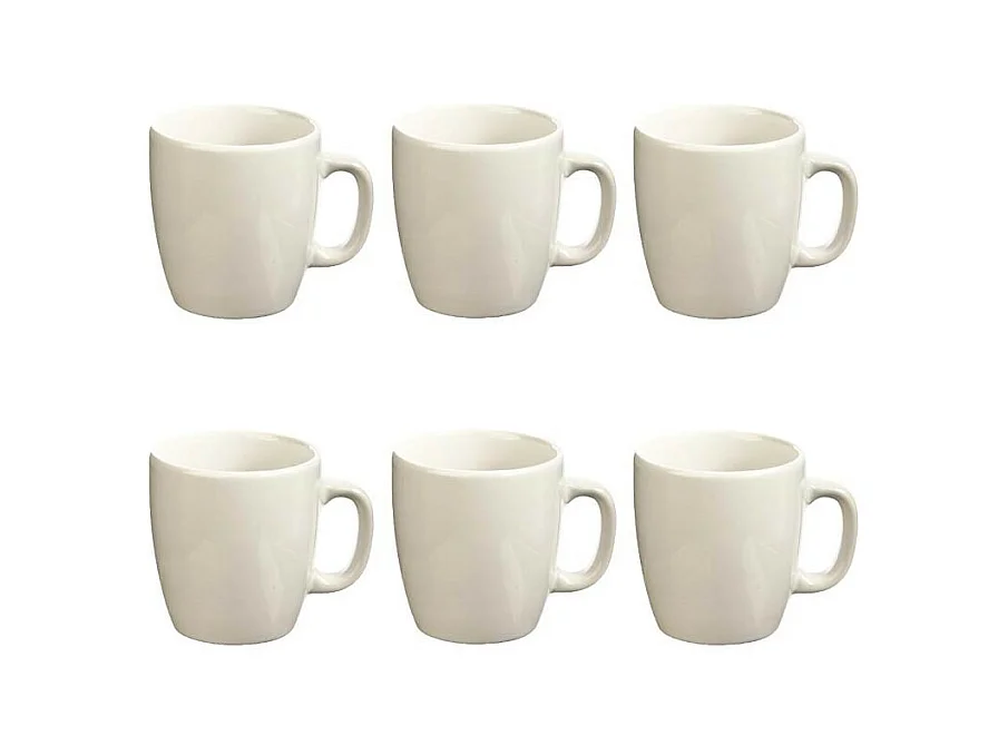 Lot de 6 Mugs "Colorama" 18cl Blanc