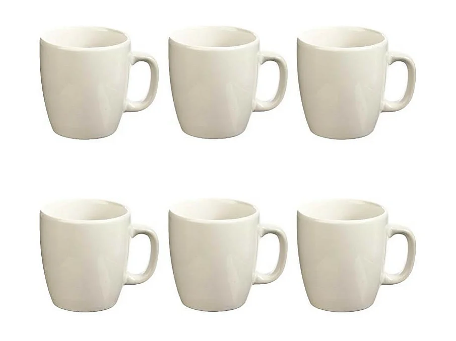 Lot de 6 Mugs "Colorama" 18cl Blanc