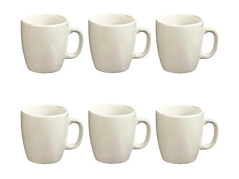Lot de 6 Mugs "Colorama" 18cl Blanc