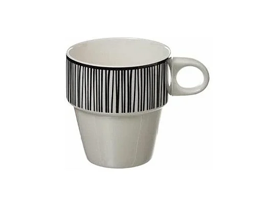 Lot de 4 Mugs sur Rack "Bohemia" 26cl Blanc