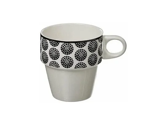 Lot de 4 Mugs sur Rack "Bohemia" 26cl Blanc
