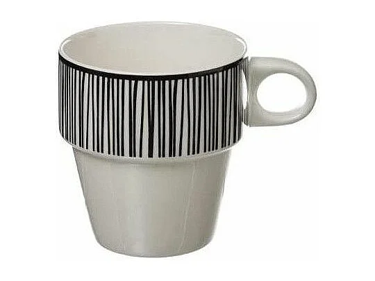 Lot de 4 Mugs sur Rack "Bohemia" 26cl Blanc