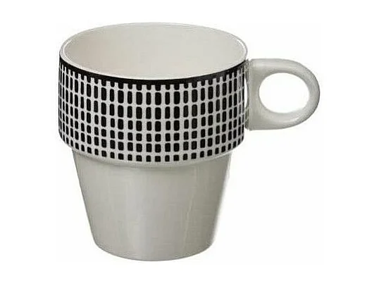 Lot de 4 Mugs sur Rack "Bohemia" 26cl Blanc