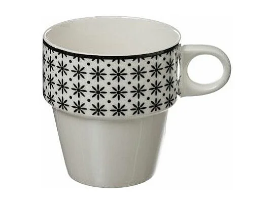 Lot de 4 Mugs sur Rack "Bohemia" 26cl Blanc