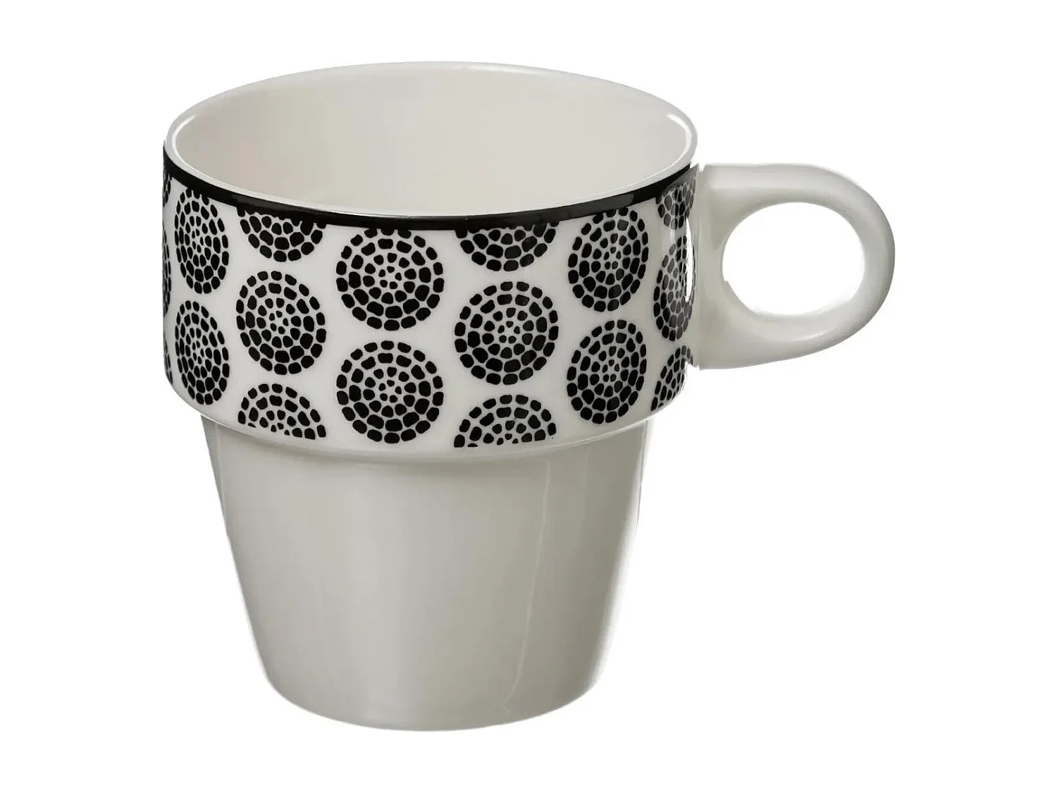 Lot de 4 Mugs sur Rack "Bohemia" 26cl Blanc