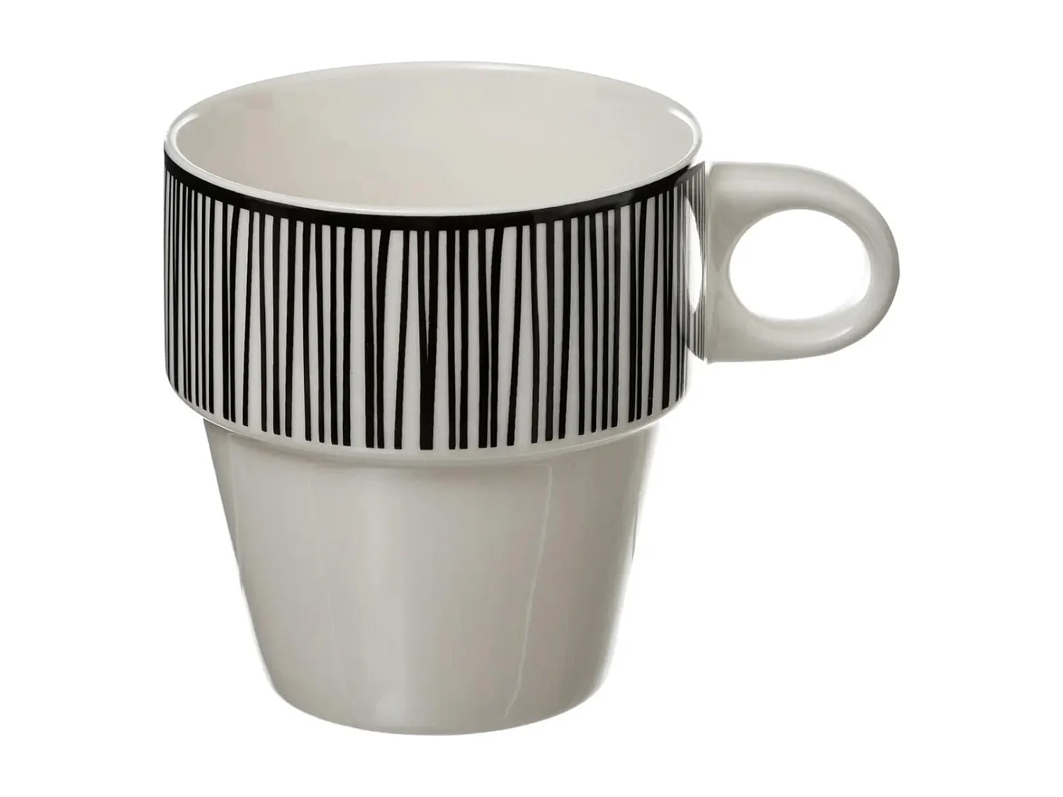 Lot de 4 Mugs sur Rack "Bohemia" 26cl Blanc