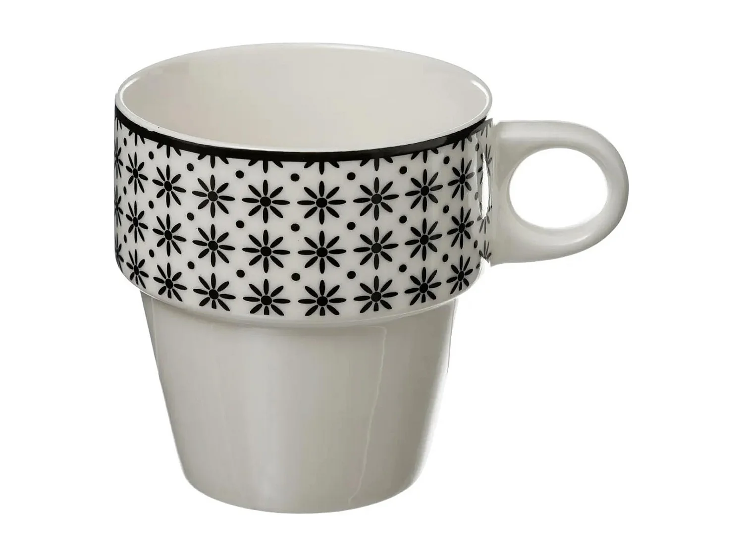 Lot de 4 Mugs sur Rack "Bohemia" 26cl Blanc