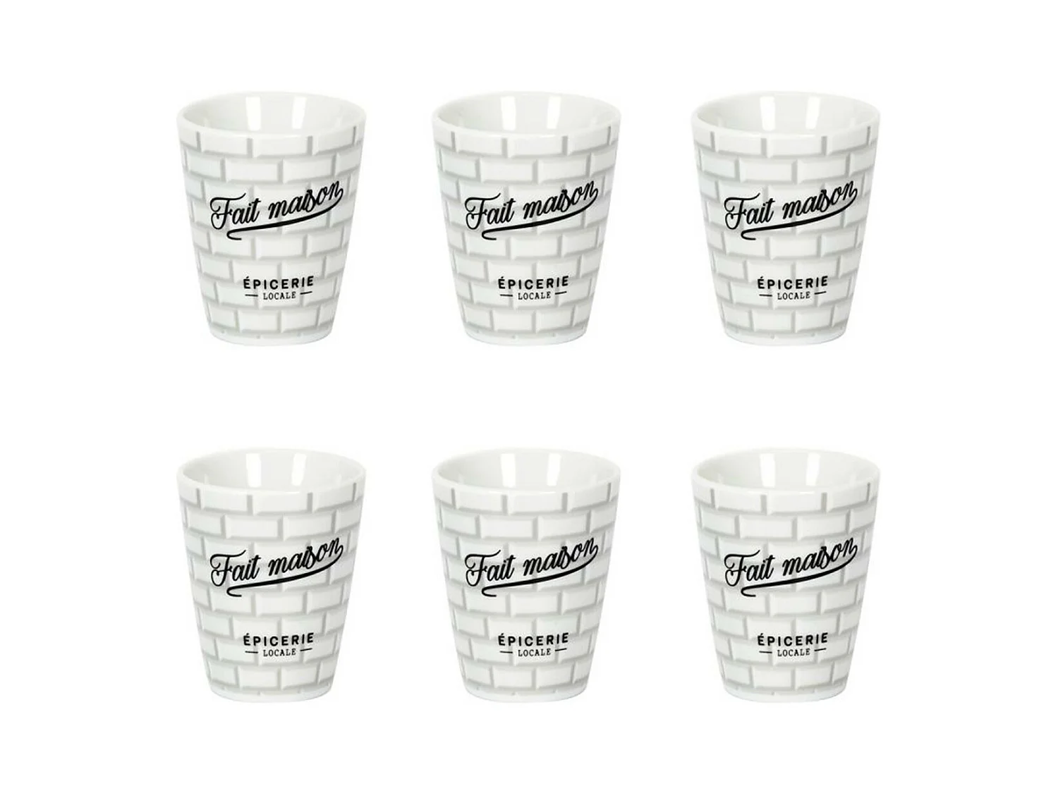 Lot de 6 Tasses à Café "Brooklyn" 7cl Blanc