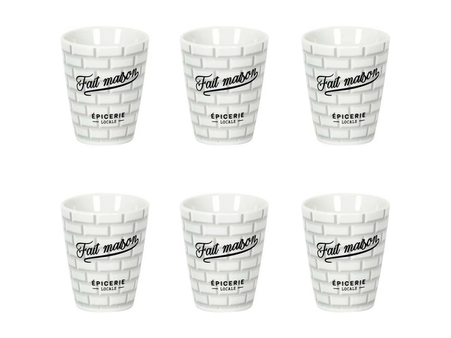 Lot de 6 Tasses à Café "Brooklyn" 7cl Blanc