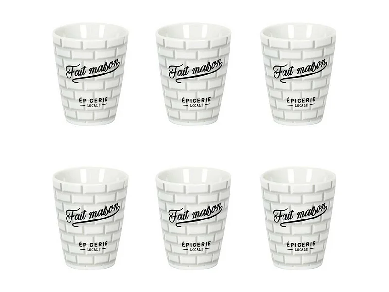 Lot de 6 Tasses à Café "Brooklyn" 7cl Blanc