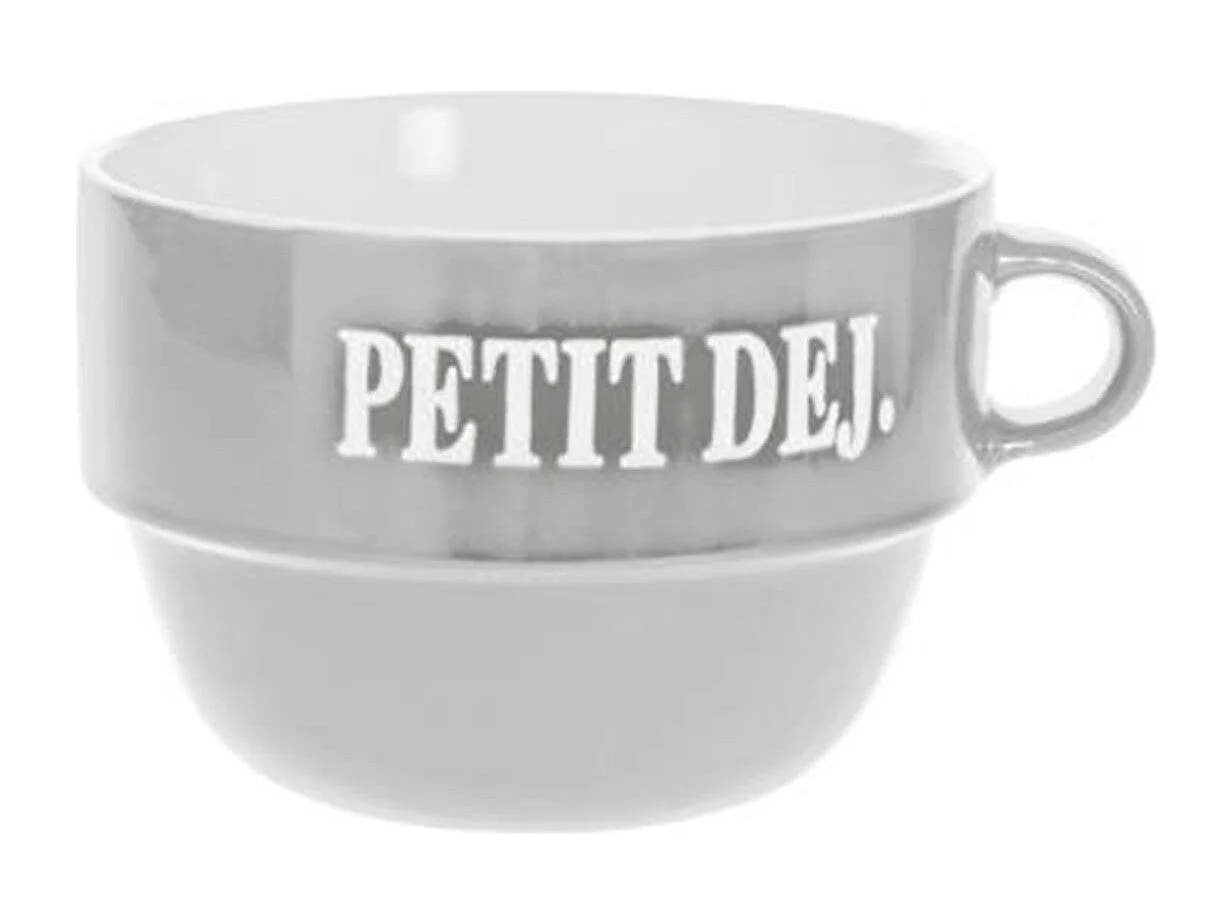 Lot de 6 Tasses en Faïence "Coloroma" 62cl Gris