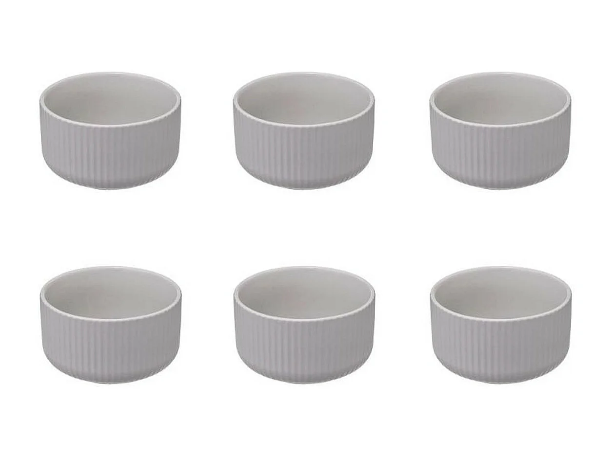 Lot de 6 Bols Ronds "Côtelé" 42cl Blanc