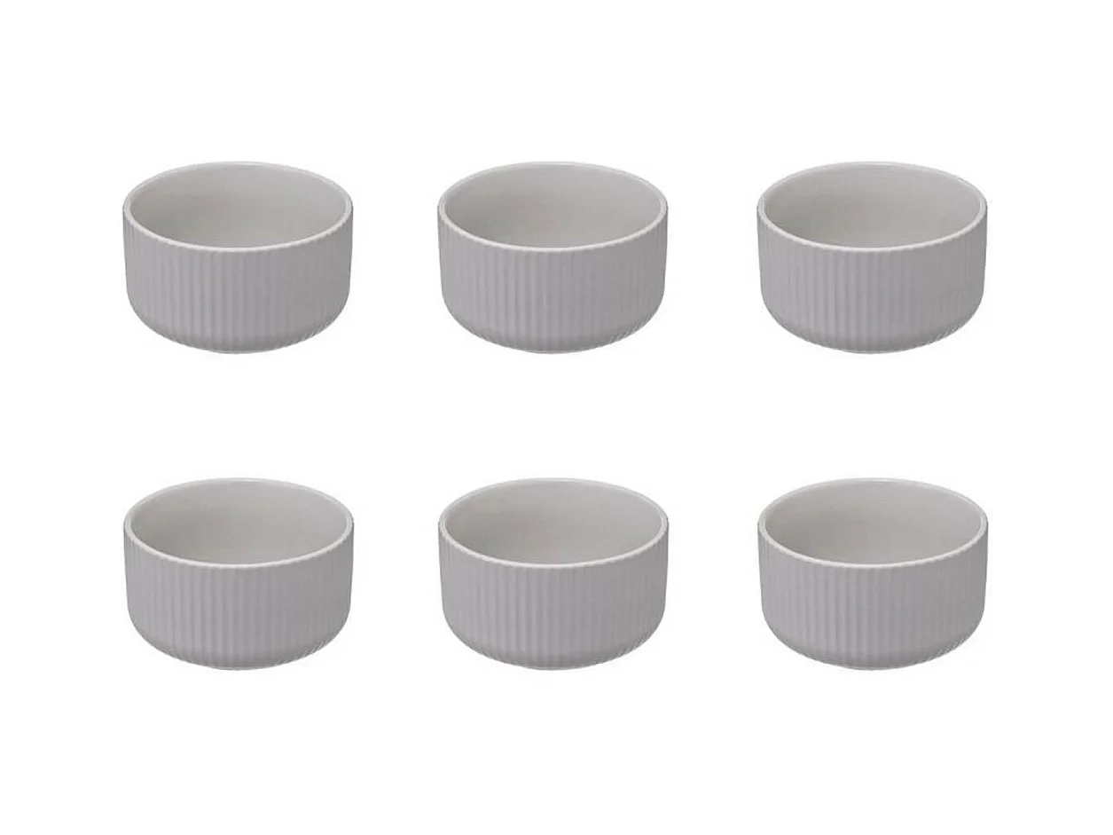 Lot de 6 Bols Ronds "Côtelé" 42cl Blanc