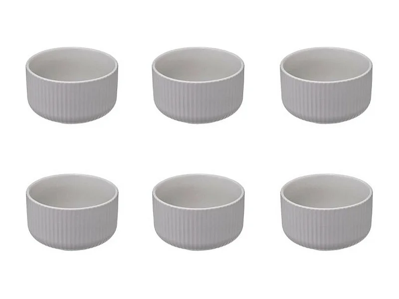 Lot de 6 Bols Ronds "Côtelé" 42cl Blanc