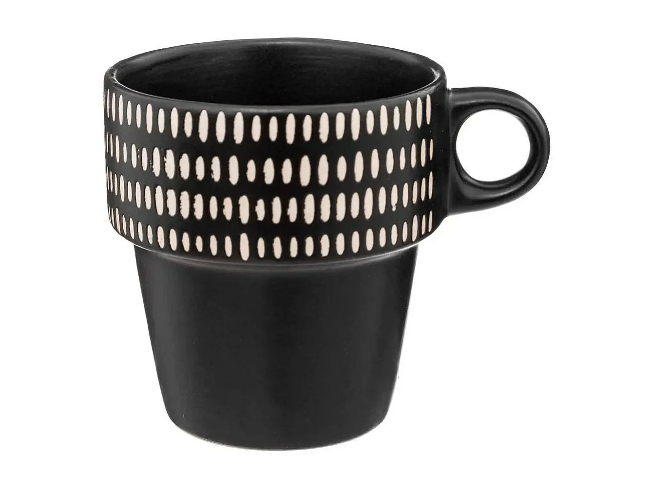 Lot de 4 Mugs sur Rack "Ethnikaa" 25cl Noir