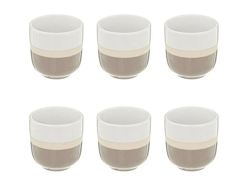 Lot de 6 Tasses à Café "Sofia" 14cl Gris
