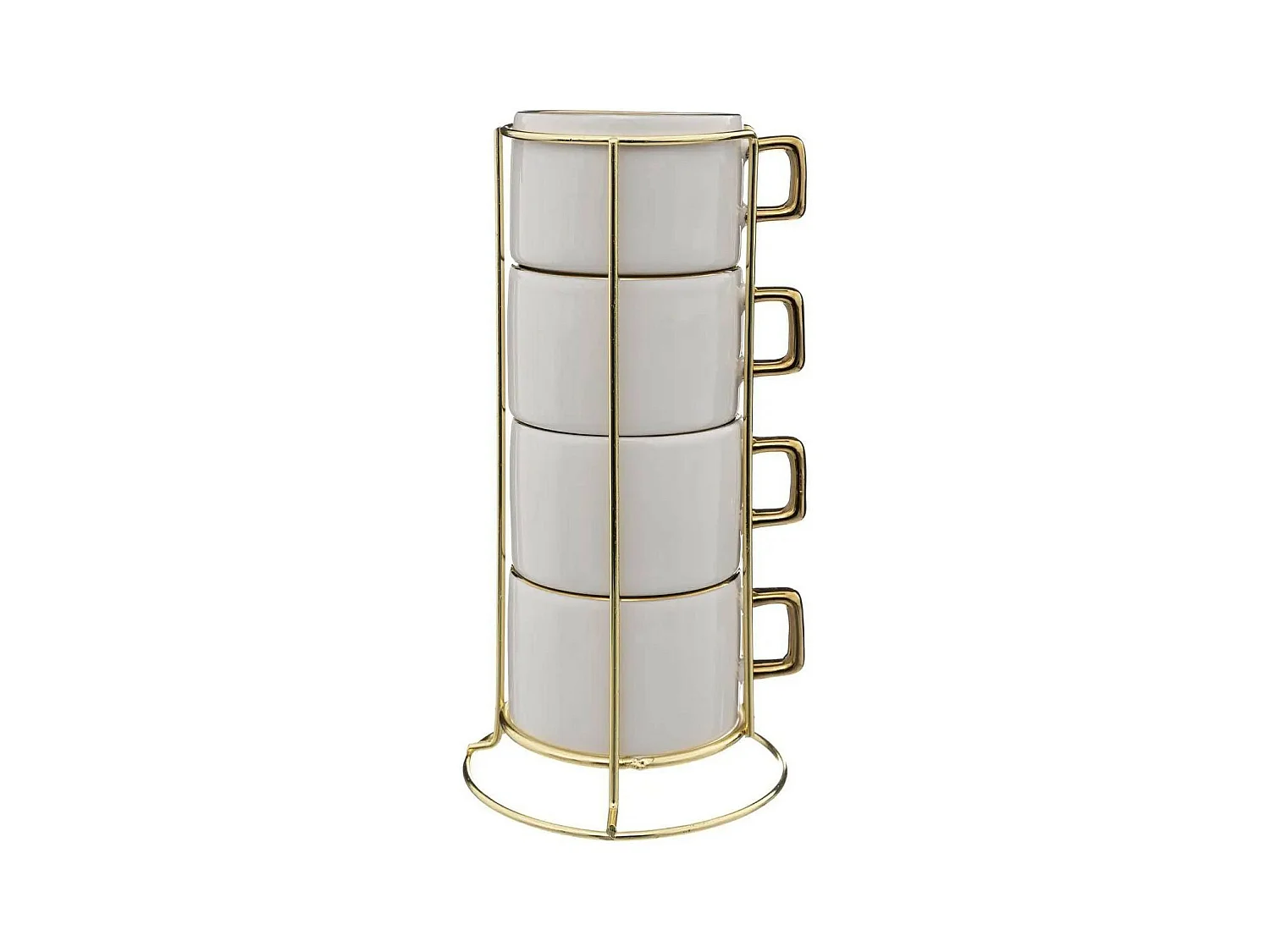 Lot de 4 Tasses sur Rack "Arya" 17cl Blanc