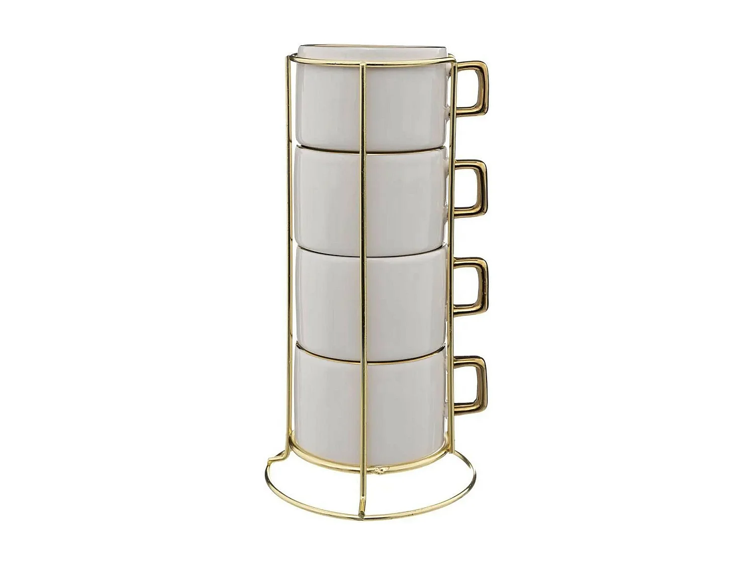 Lot de 4 Tasses sur Rack "Arya" 17cl Blanc