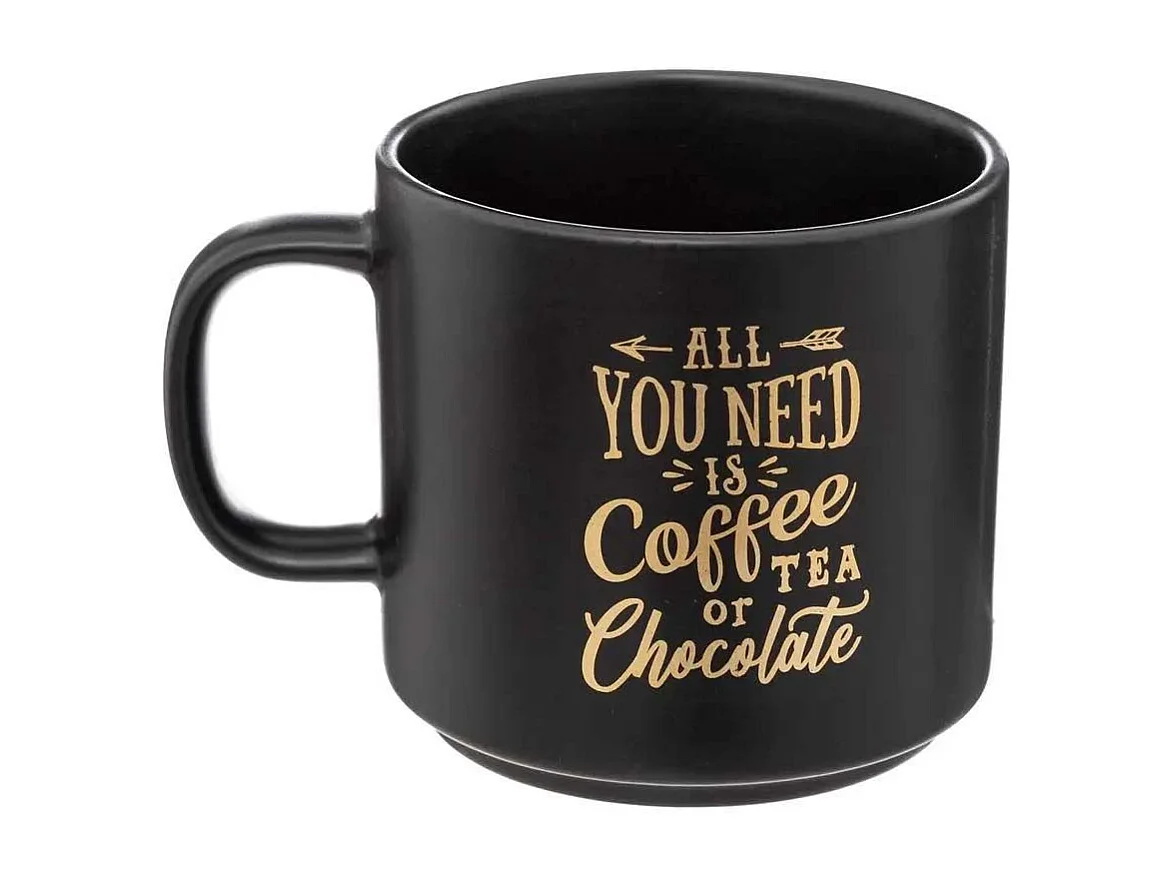 Lot de 6 Mugs "Deep Soul" 45cl Noir