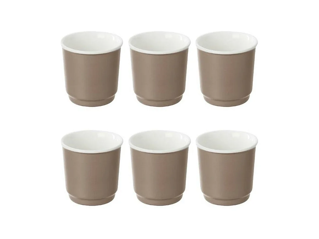 Lot de 6 Tasses à Café "Nature" 9cl Taupe