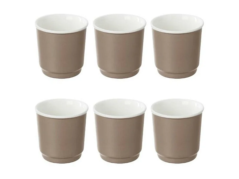 Lot de 6 Tasses à Café "Nature" 9cl Taupe
