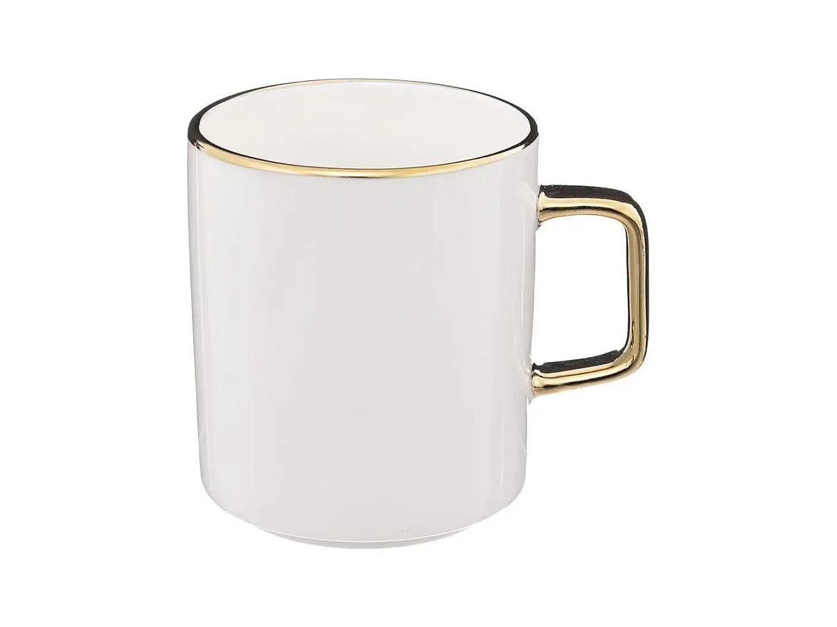 Lot de 6 Mugs en Porcelaine "Arya" 35cl Blanc