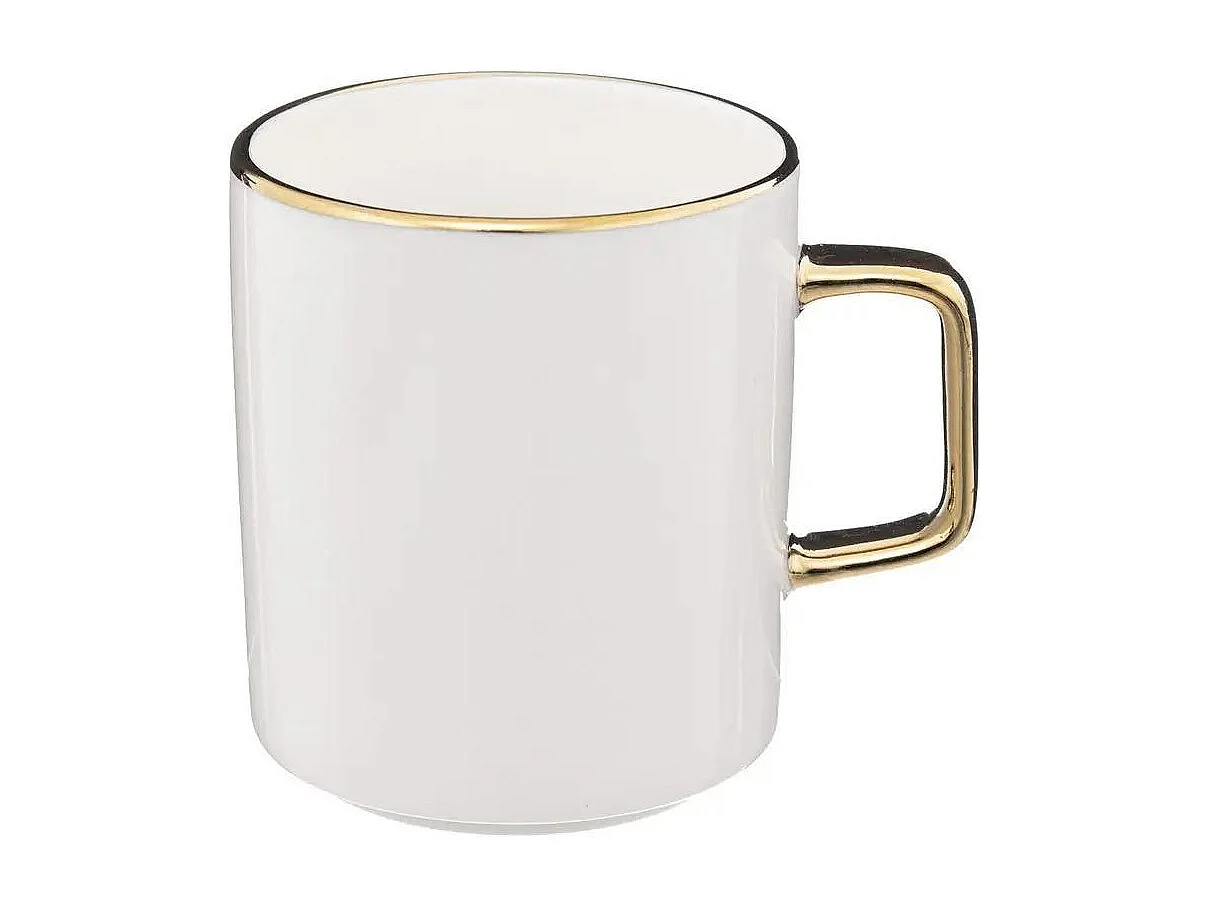 Lot de 6 Mugs en Porcelaine "Arya" 35cl Blanc