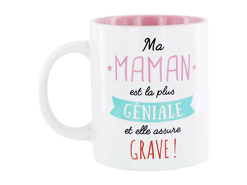 Mug Design "Maman" 12cm Blanc