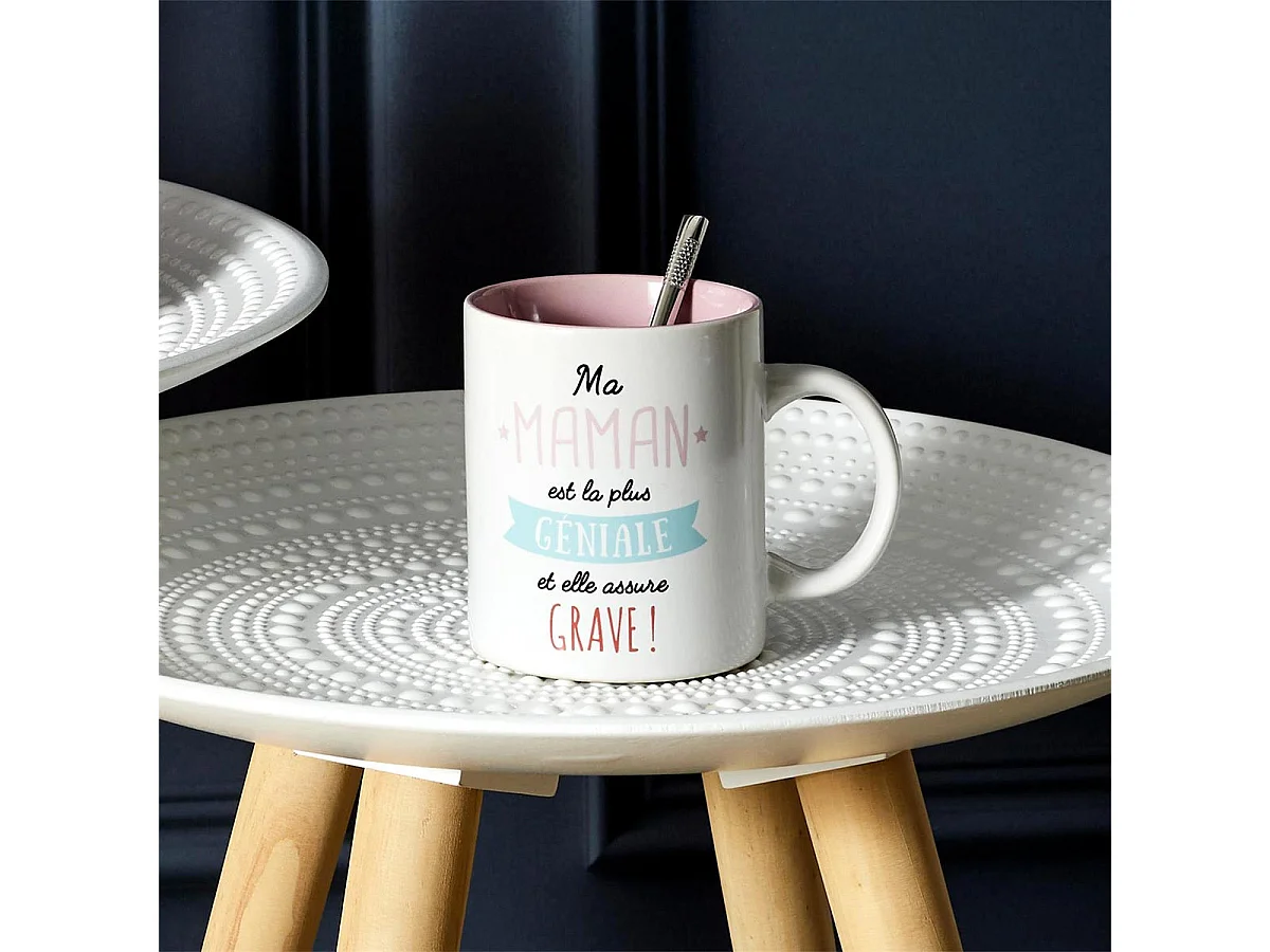 Mug Design "Maman" 12cm Blanc