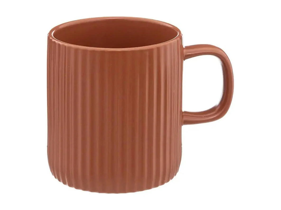 Lot de 6 Mugs "Côtelé" 35cl Terracotta