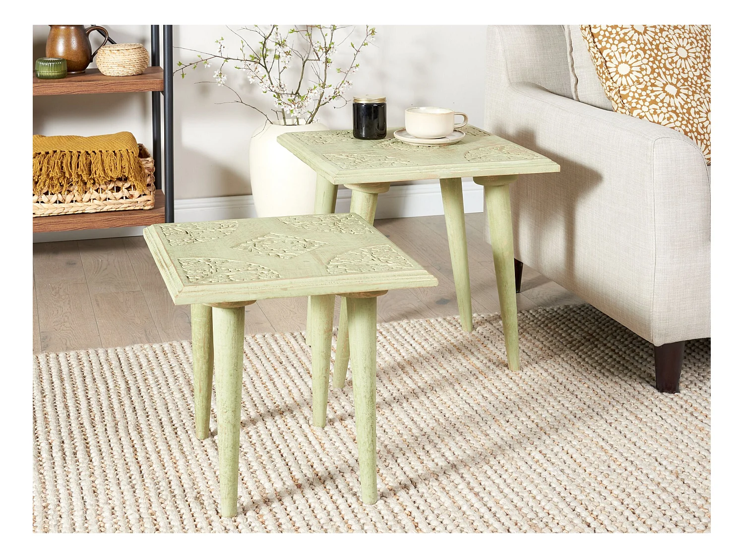 Conjunto de mesas BELIDHA Verde claro