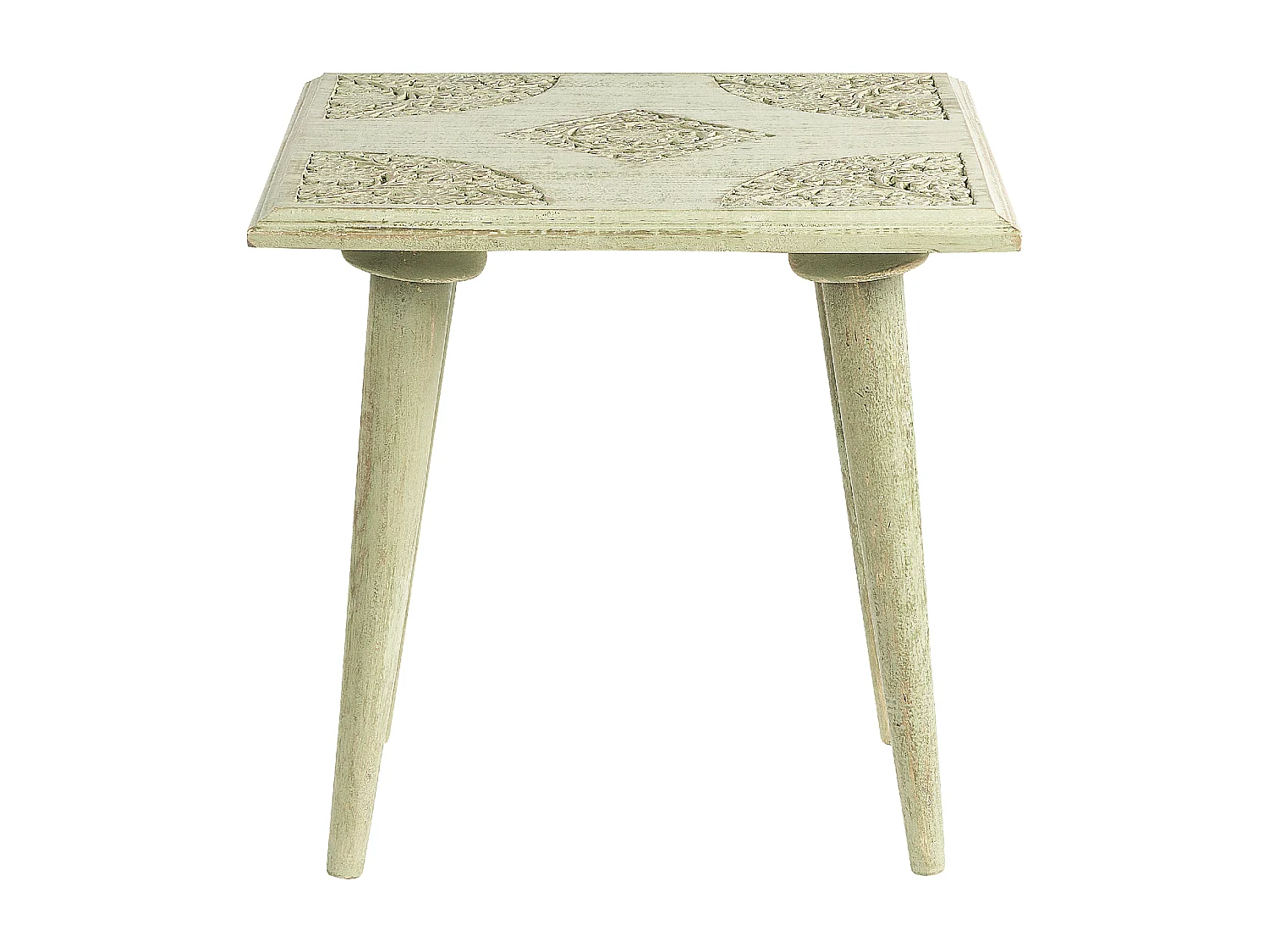 Zestaw 2 stolików pomocniczych BELIDHA Drewno mango Jasnozielony