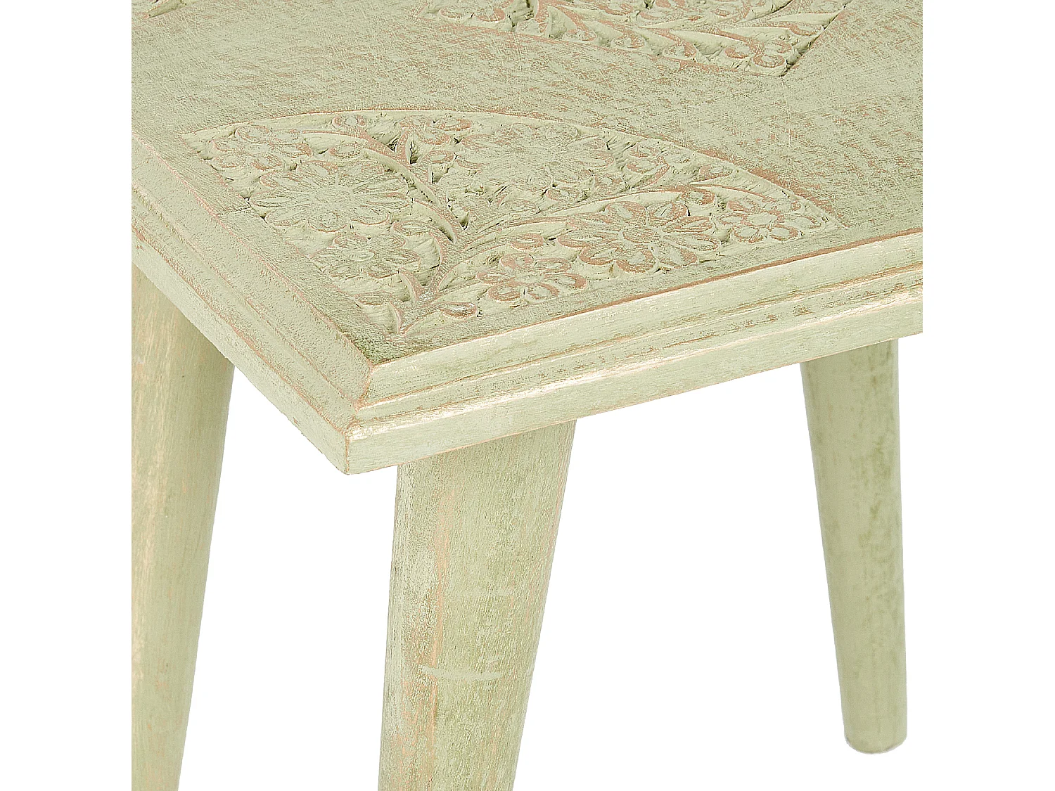 Zestaw 2 stolików pomocniczych BELIDHA Drewno mango Jasnozielony