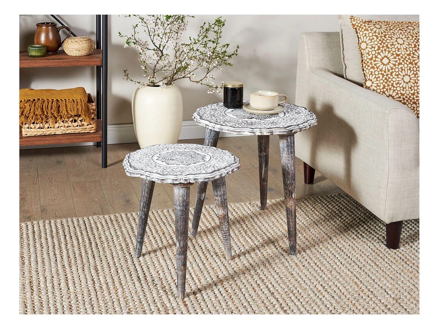 Conjunto de mesas ADRO Blanco crema