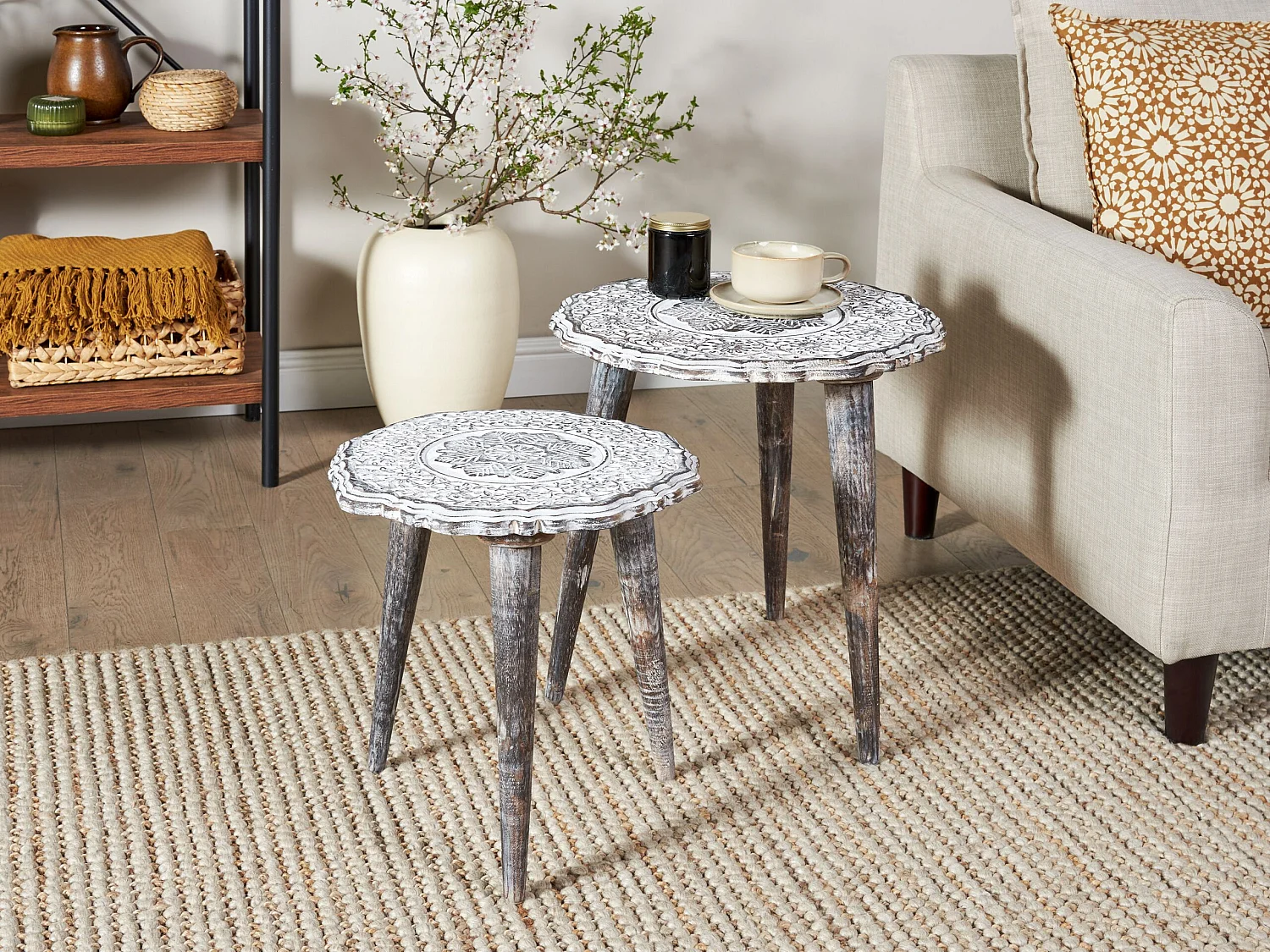 Conjunto de mesas ADRO Blanco crema
