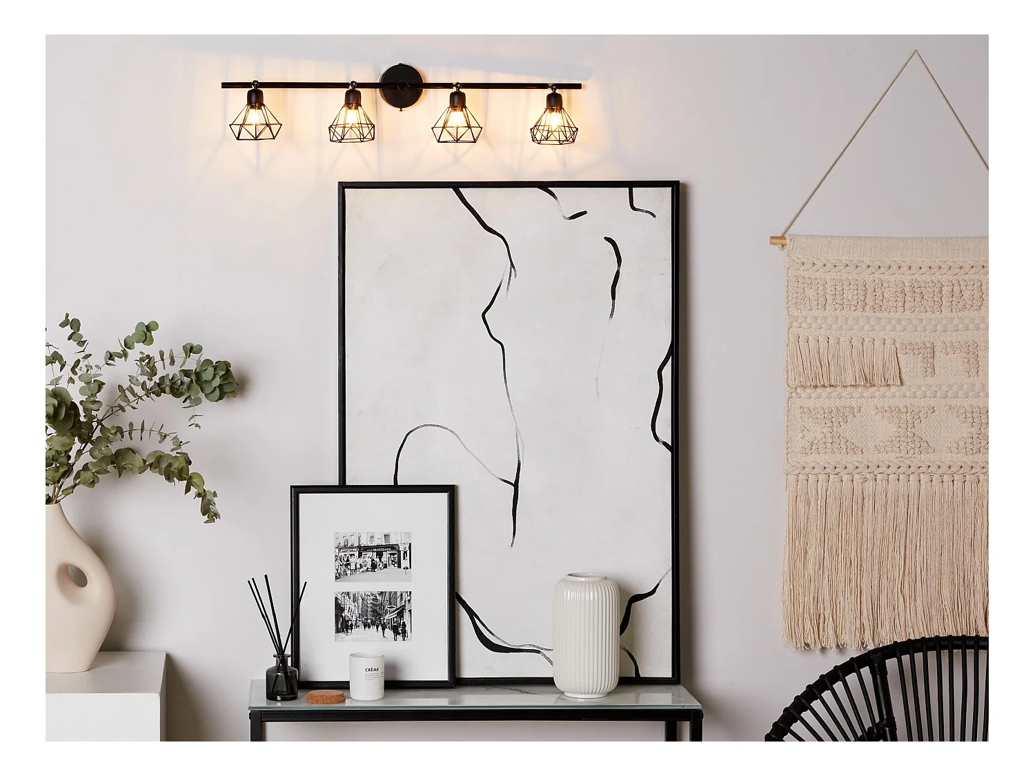 Moderne Deckenlampe Metall Lampenschirm in Diamantenform schwarz Erma