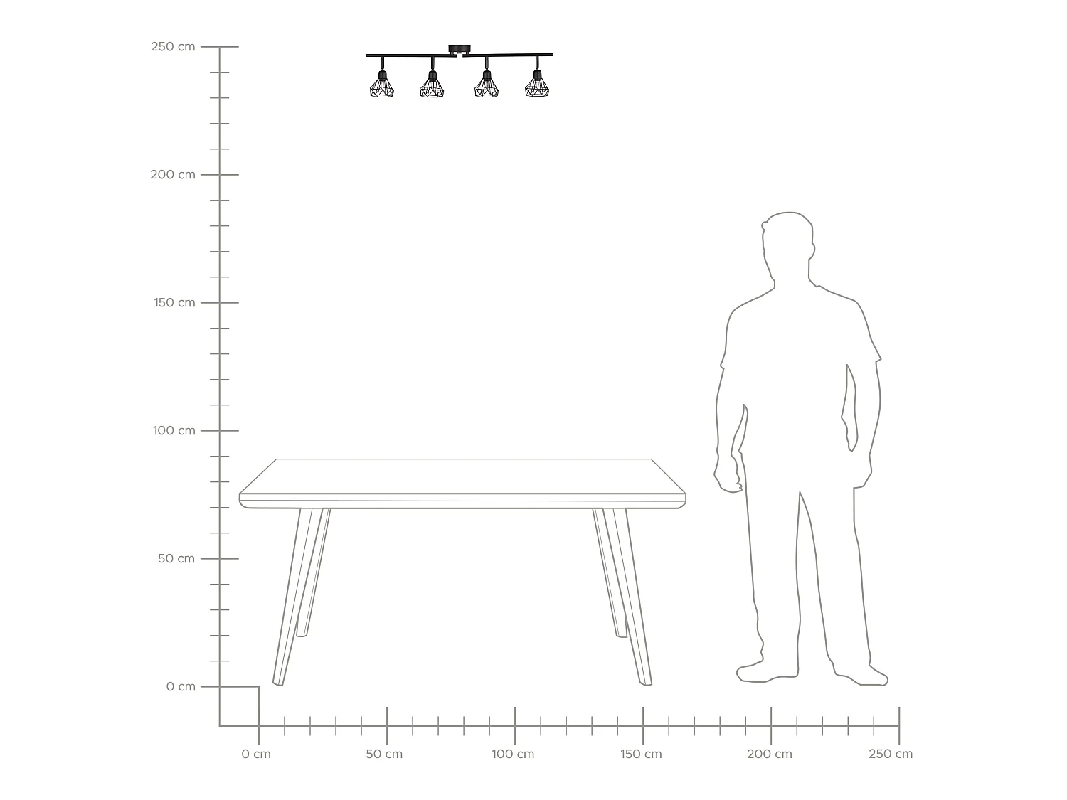 Moderne Deckenlampe Metall Lampenschirm in Diamantenform schwarz Erma