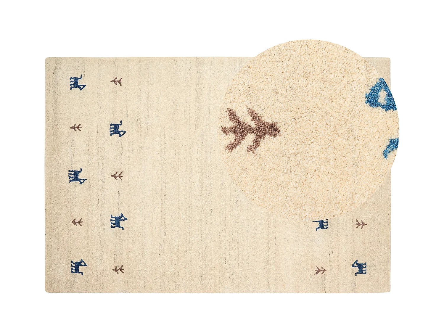 Vloerkleed gabbeh beige 140 x 200 cm YALI