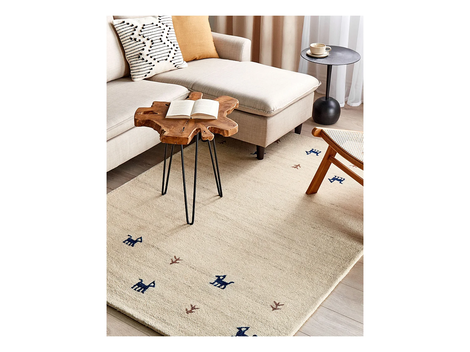 Vloerkleed gabbeh beige 140 x 200 cm YALI