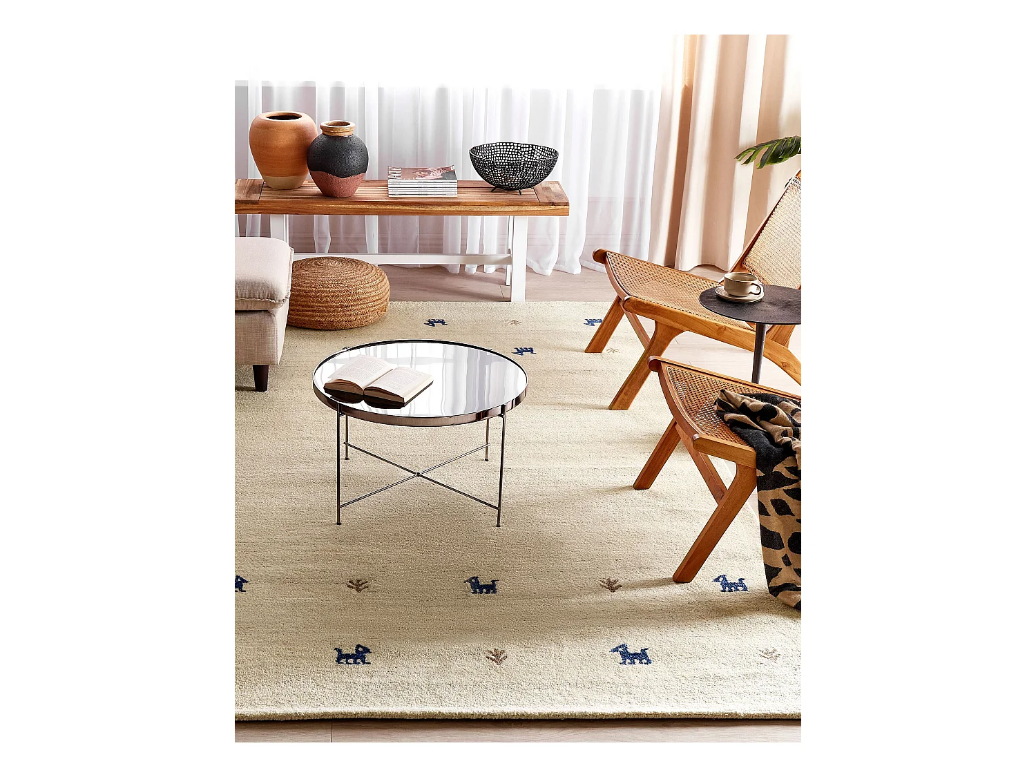 Vloerkleed gabbeh beige 200 x 300 cm YALI