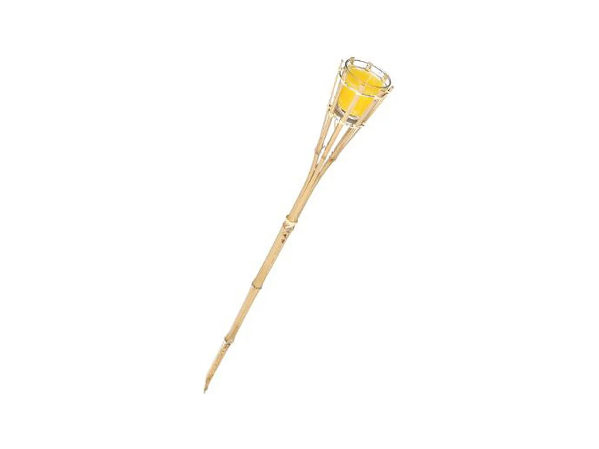 Torche en Bambou avec Bougie "Kai" 76cm Naturel