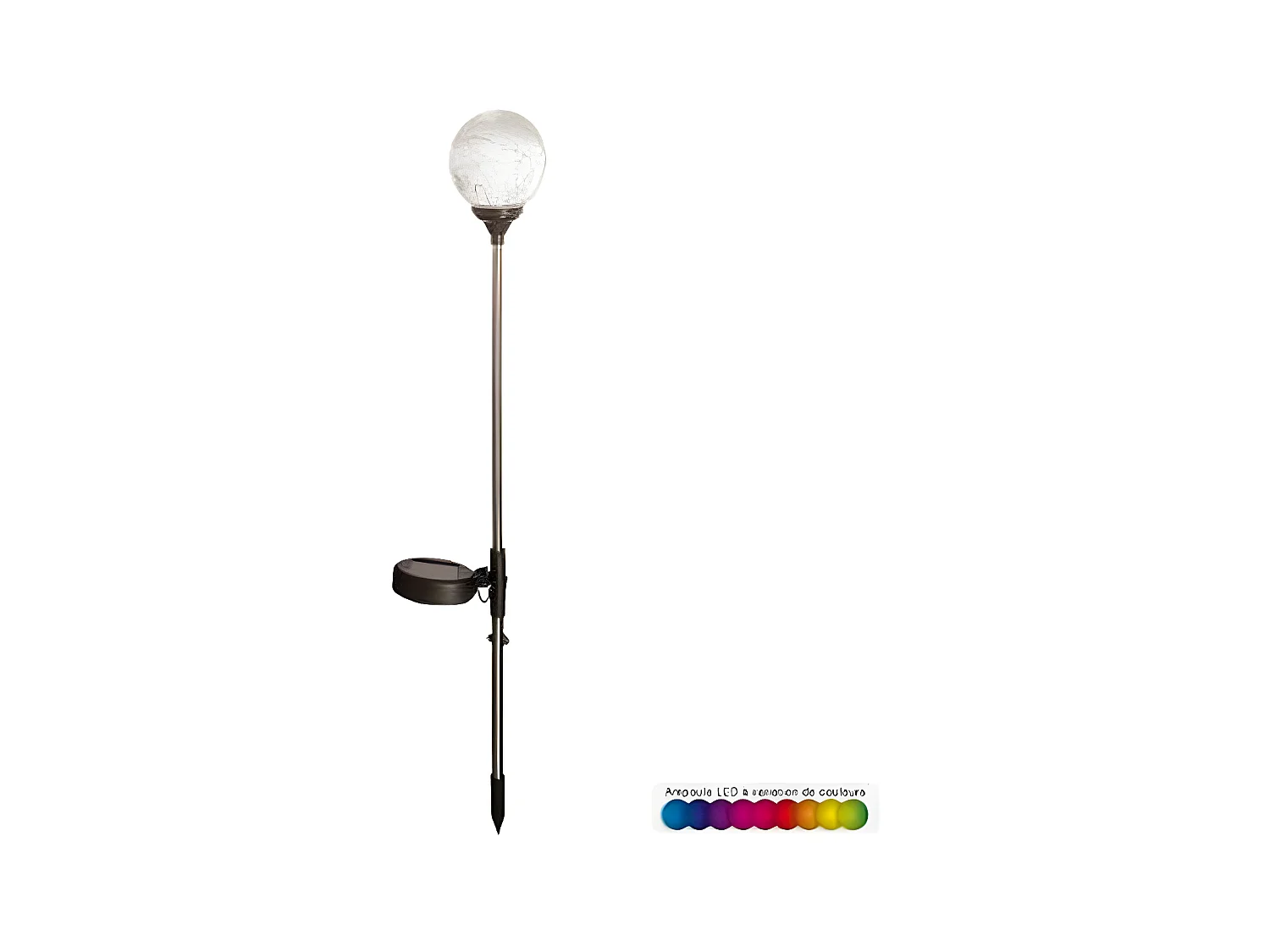 Balise Solaire en Verre 52cm Argent