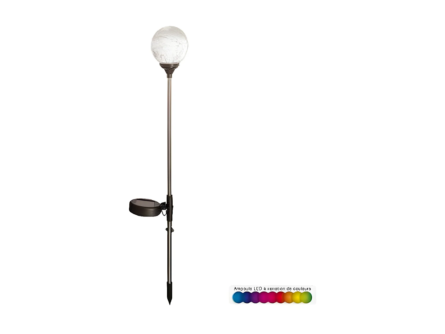 Balise Solaire en Verre 52cm Argent