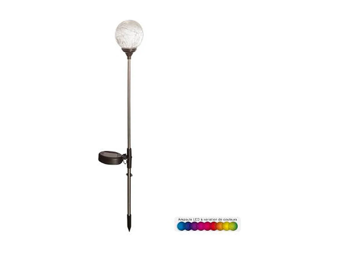 Balise Solaire en Verre 52cm Argent