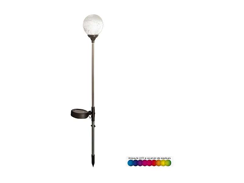 Balise Solaire en Verre 52cm Argent